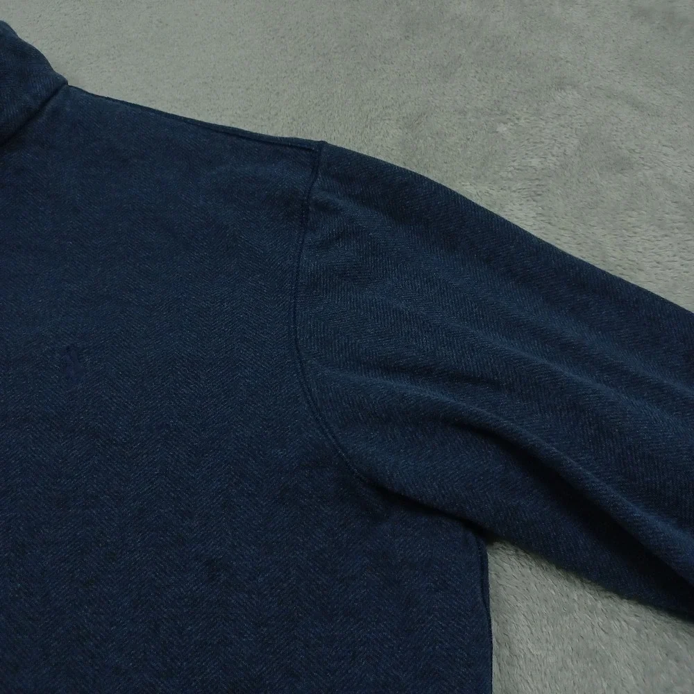 Polo Ralph Lauren Sweater Mens Large Blue 1/4 ZIp Pullover PReppy‎